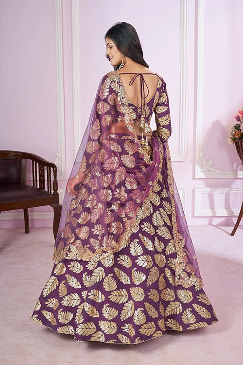 Georgette Lehenga Choli with Sequins & Zari Embroidery