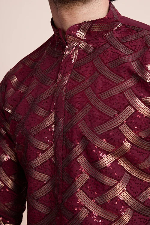 Stylish Maroon Silk Kurta for Special Occasions