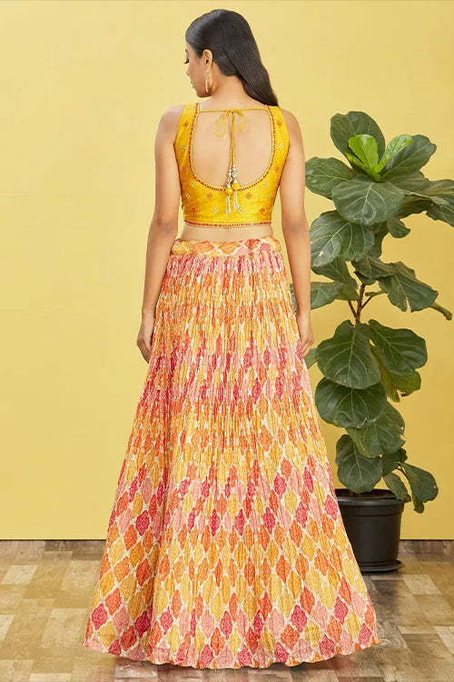 Stunning Yellow Sequins Embroidered Lehenga Choli Collection
