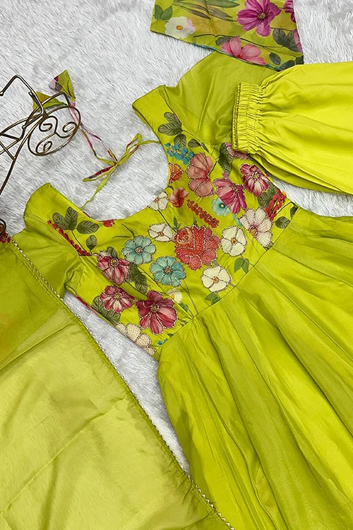 Liril Floral Printed Organza Anarkali Suit Online Shopping