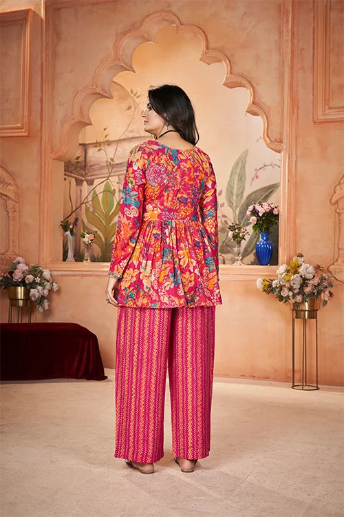 Rani Silk Digital Print And Foil Three Piece Set