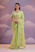 Stylish Floral Embroidered Saree in Parrot Green