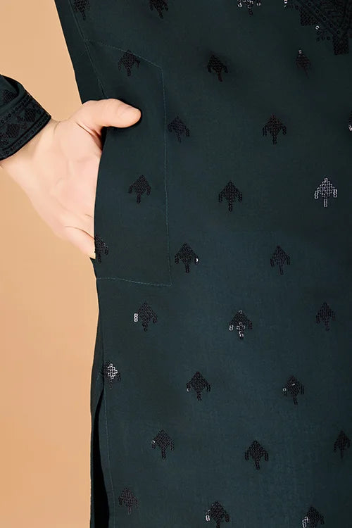 Designer Green Viscose Silk Kurta for Men Online