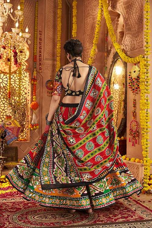 Stylish Maroon Cotton Chaniya Choli for Garba Night