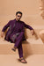 Vibrant Purple Color Koti Kurta Set Pair for Men Collection
