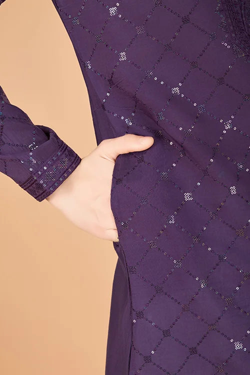 Dusty Purple Latest Branded Kurta for Mens Wear