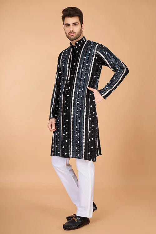 Exclusive Full Heavy Embroidered Wedding Special Mens Kurta