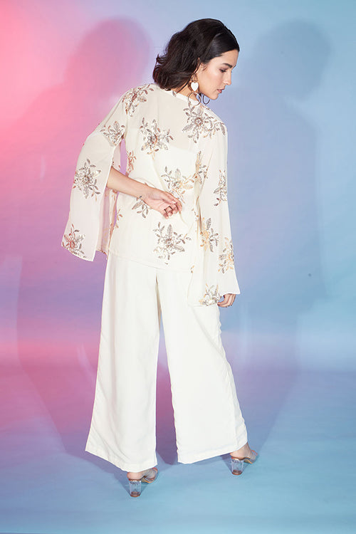 Stylish Fancy Wear Georgette Thread With Sequins Work Co-Ord Collection