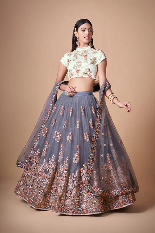 Symphony of Sequins and Embroidery in Lehenga Choli Couture