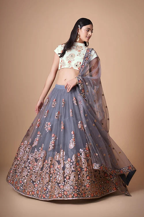 Symphony of Sequins and Embroidery in Lehenga Choli Couture