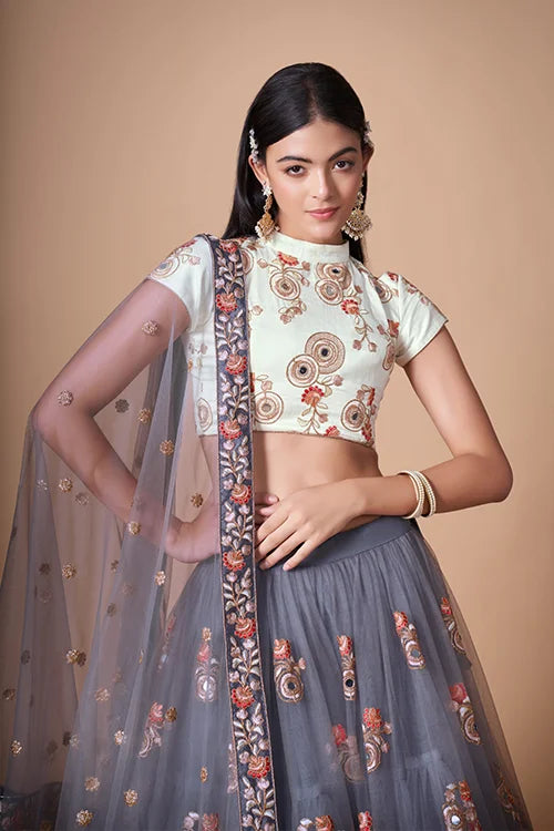 Symphony of Sequins and Embroidery in Lehenga Choli Couture