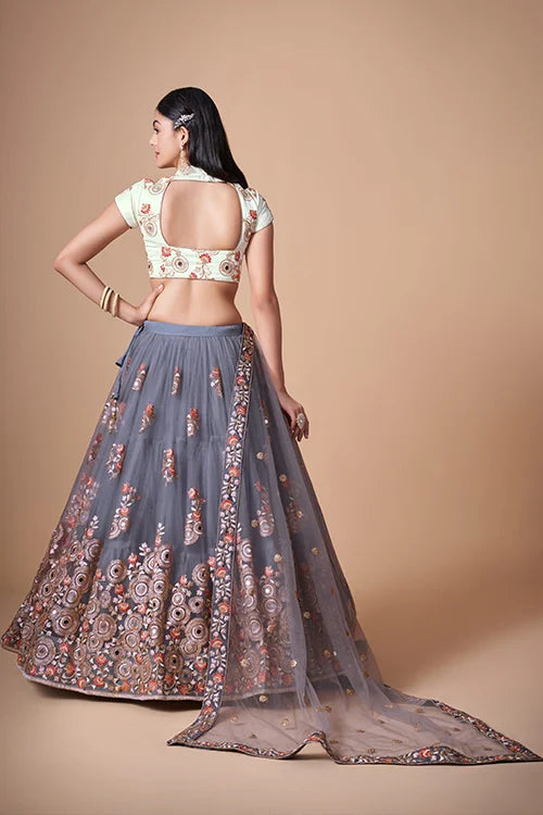 Symphony of Sequins and Embroidery in Lehenga Choli Couture