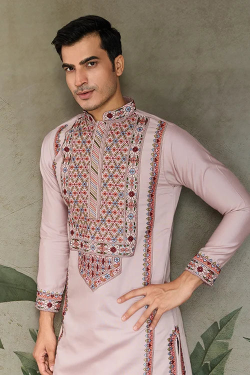 Dusty Pink Ethnic Mens Kurta Pajama for Functions