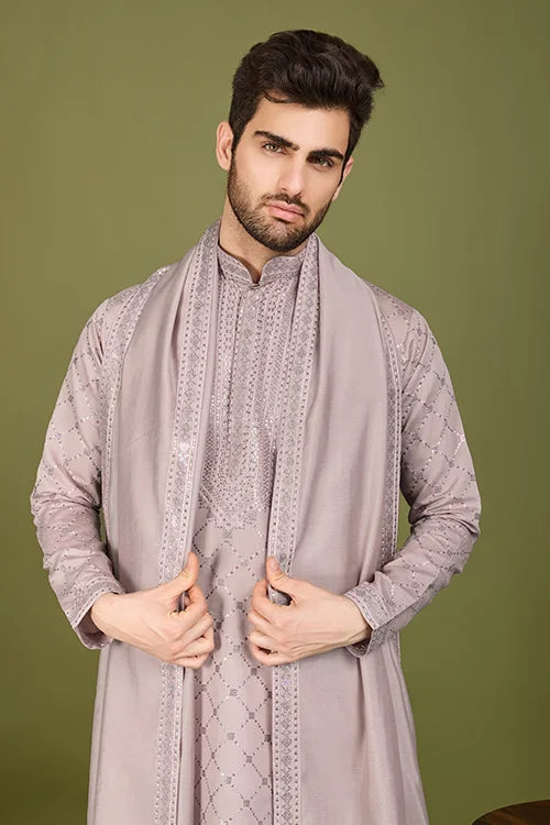 Designer Ivory Silk Kurta for Men – Elegant Festive Wear