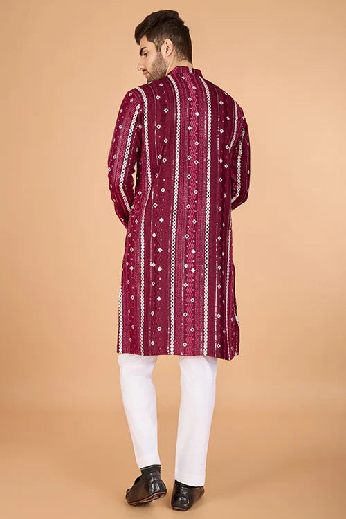 Stylish Wedding Wear Heavy Embroidered Mens Kurta