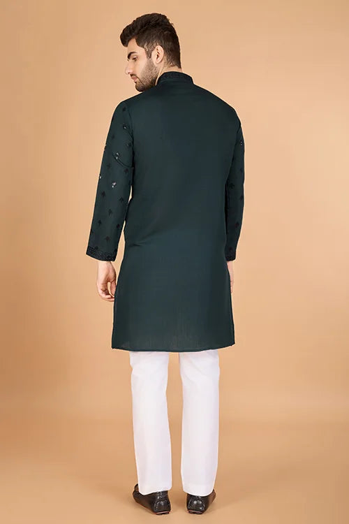 Designer Green Viscose Silk Kurta for Men Online