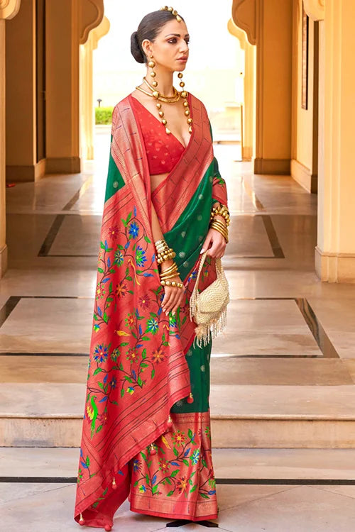 Beautiful Paithani Printed Work Saree – Art Silk
