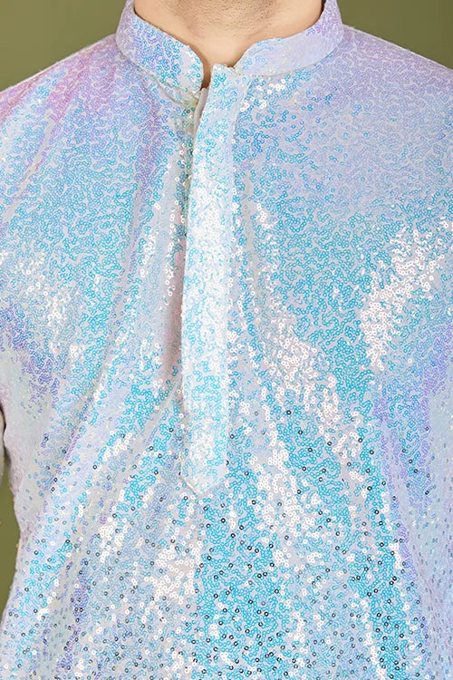 Stylish Ombre Blue Kurta For Men – Festive & Wedding Men's Kurta