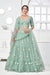 Turquoise Green Net Thread with Sequins Embroidered Lehenga Choli