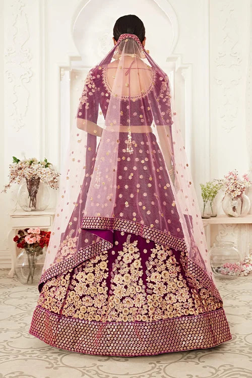 Unique Lehenga Choli For Women Wear Collection Purple Colour