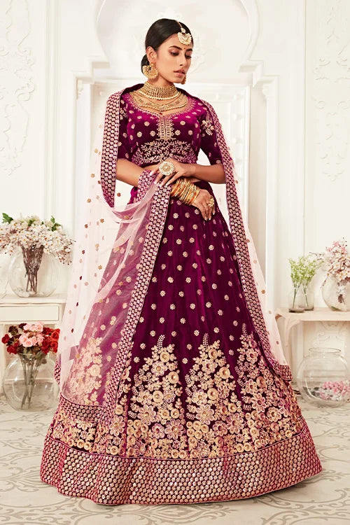 Unique Lehenga Choli For Women Wear Collection Purple Colour