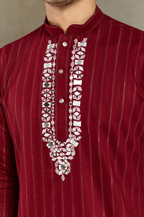 Designer Red Kurta with Dupatta for Festive Look