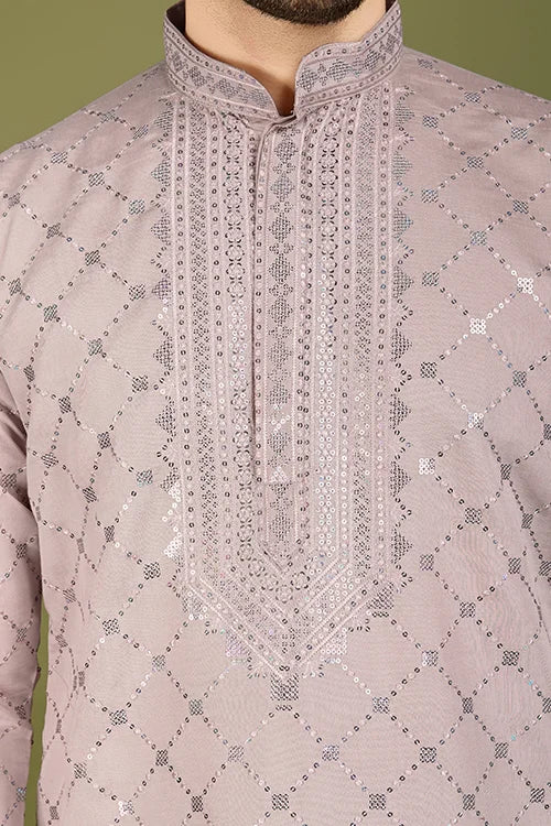 Designer Ivory Silk Kurta for Men – Elegant Festive Wear