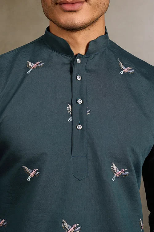 Wedding Special Elegant Festive Green Kurta for Men