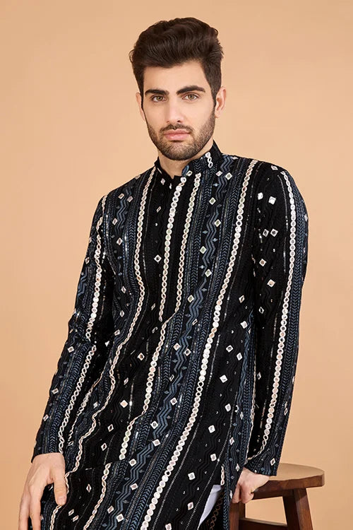 Exclusive Full Heavy Embroidered Wedding Special Mens Kurta