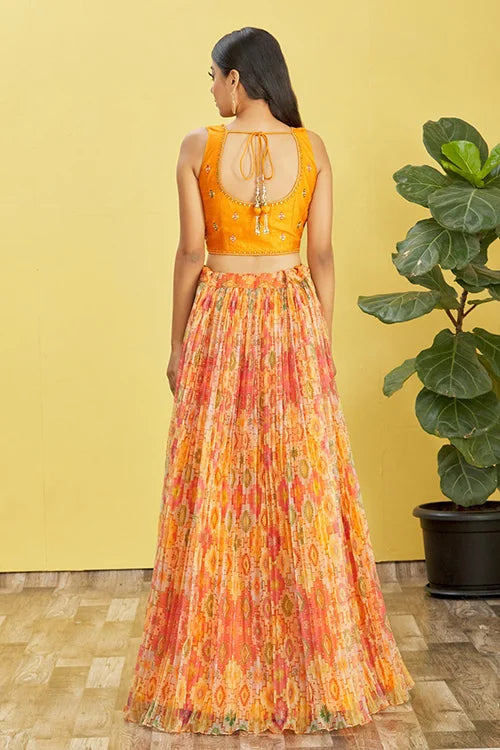 Wedding Haldi Wear Yellow Organza Lehenga Choli
