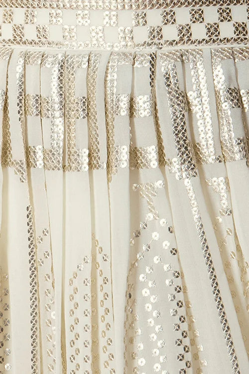 White Bollywood Georgette Lehenga Choli with Sequins