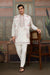Ethnic White Embroidered Koti Kurta Set for Men