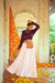Purple Gajji Silk Prined Work Navratri Crop-Top Skirt