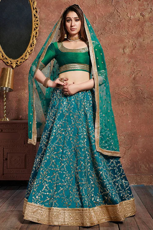 Women's New Collection Lehenga Choli Turquoise