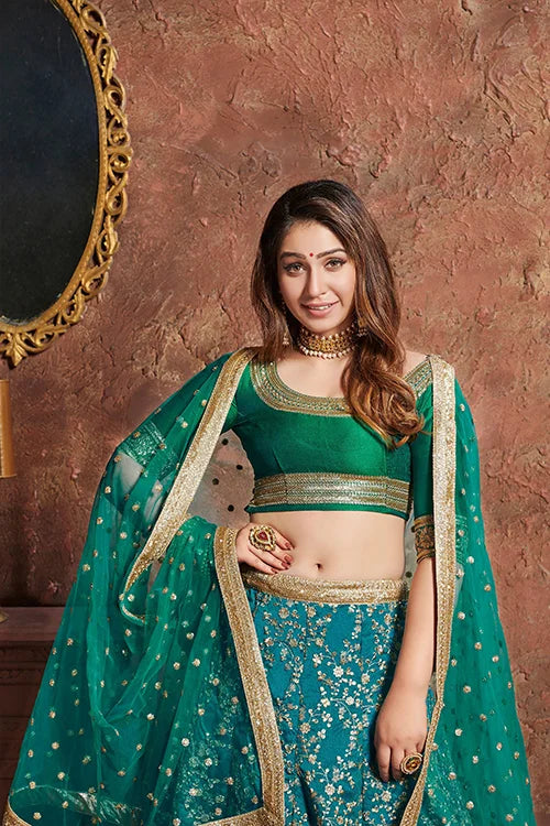 Women's New Collection Lehenga Choli Turquoise