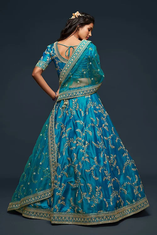 Wonder Collection In Women Wear Lehenga Choli With Dupatta Teal Blue Colour