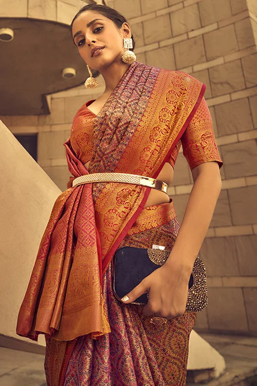 Zari Borcade Handwoven Silk Desinger Saree Collection with Blouse