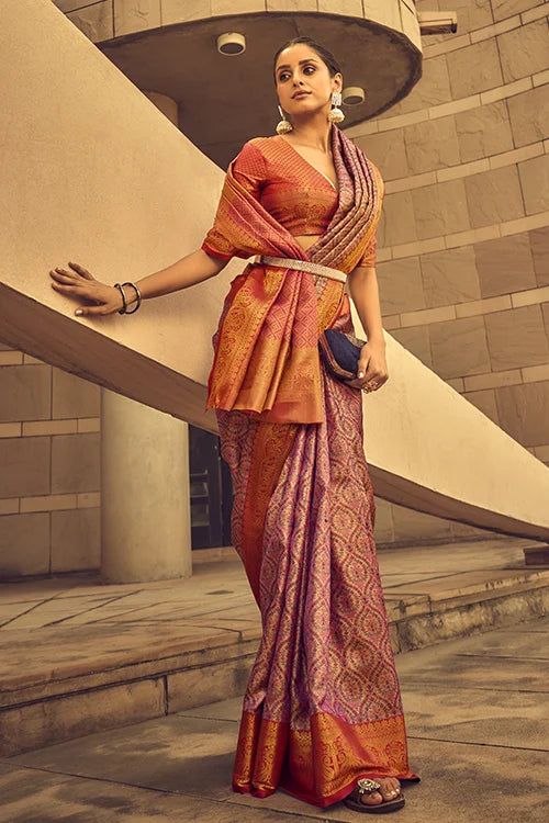 Zari Borcade Handwoven Silk Desinger Saree Collection with Blouse