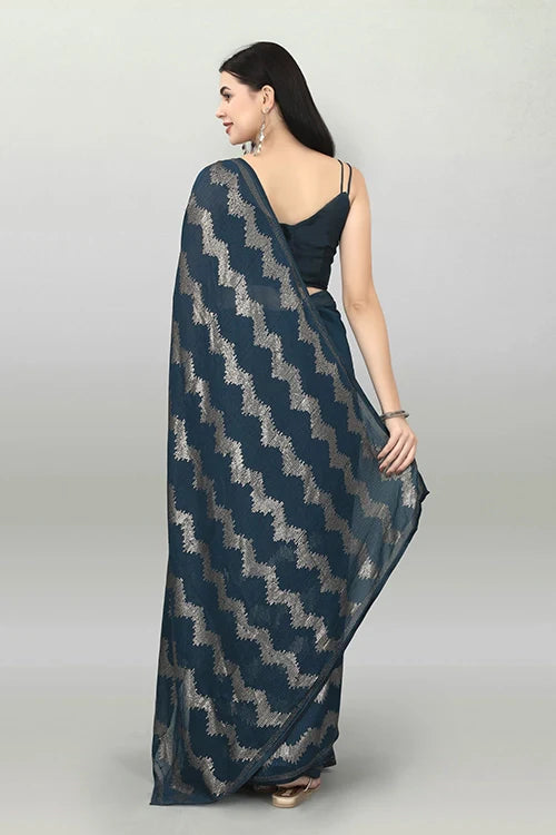 Designer Georgette Saree with Swarovski Border Online