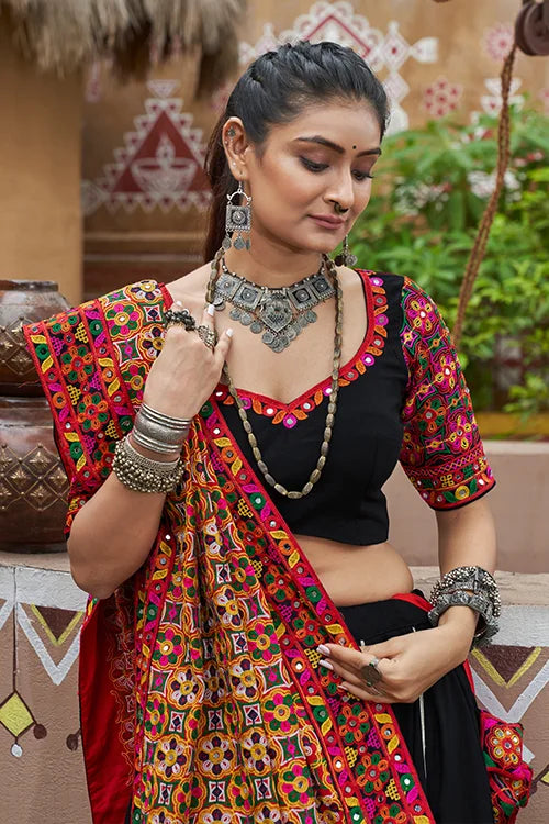 Heavy Dupatta with Black Chaniya Choli for Navratri