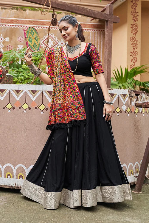 Heavy Dupatta with Black Chaniya Choli for Navratri