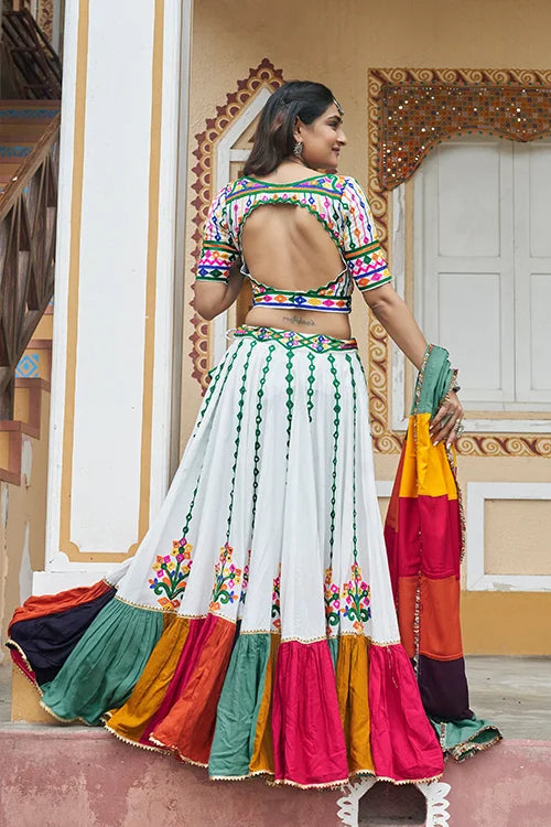 Garba Special White & Green Navratri Chaniya Choli Collection