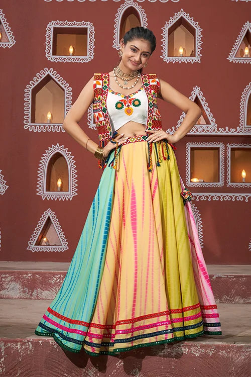 Jacket Style Beautiful Multi Color Chaniya Choli for Navratri