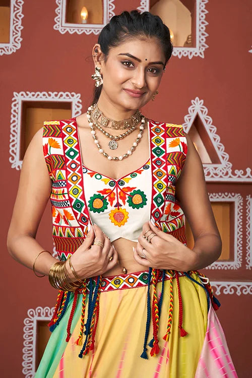 Jacket Style Beautiful Multi Color Chaniya Choli for Navratri