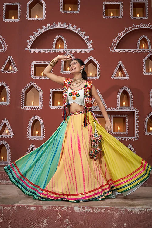 Jacket Style Beautiful Multi Color Chaniya Choli for Navratri