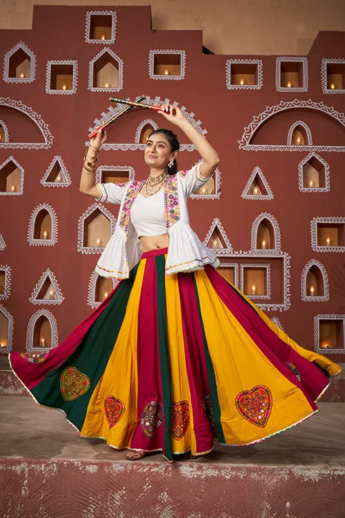 Multi Color Designer Jacket with Ghagra Choli for Navratri