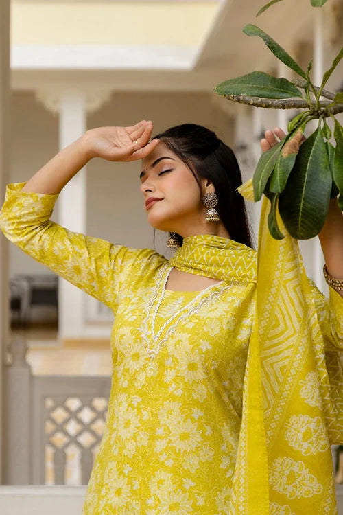 Yellow Kurti with Dupatta - Perfect for Festive Wear